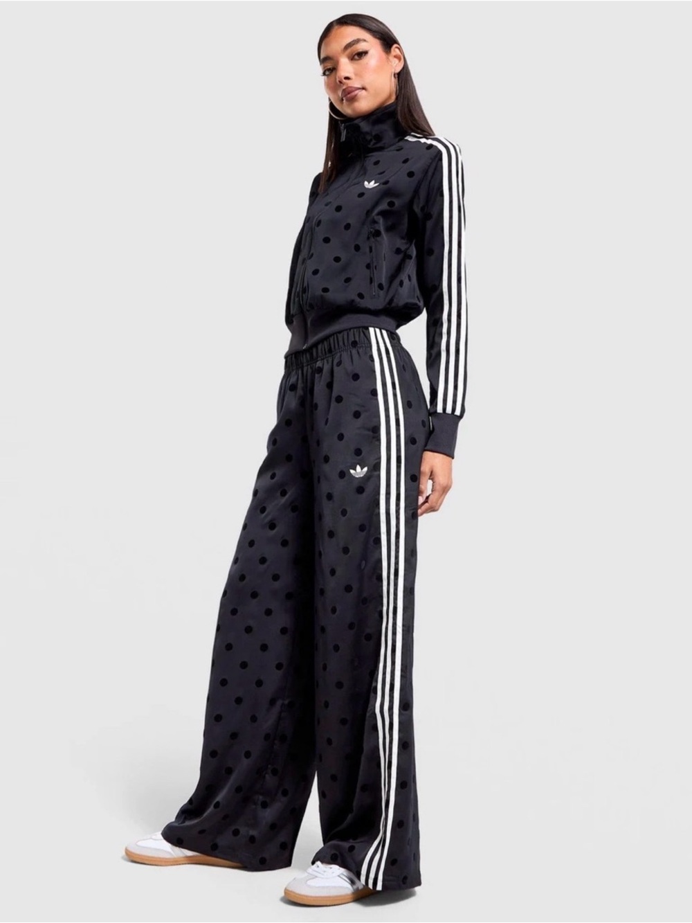 NWT adidas Polka Dot Firebird Wide leg Track Pants - Picture 3 of 15